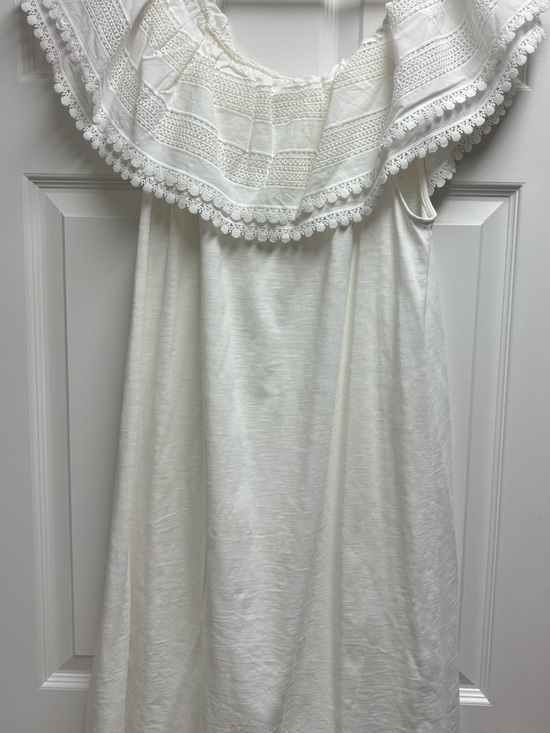 Boden Dresses & Skirts - Boden White Off-Shoulder Crochet Trim Dress